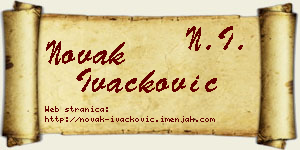 Novak Ivačković vizit kartica